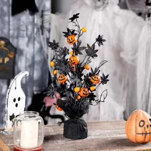 New Halloween Decorations Ins Style Horror Pumpkin Maple Leaf Decorative Tree Home Party Ornaments