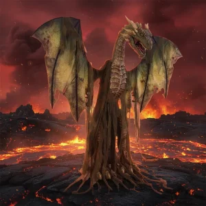 New Halloween Haunted 8ft Outdoor Indoor Winter Forest Dragon Flying Dragon Animatronic Decoration