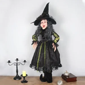 New Halloween Witch Ornament Human Skin Colour Animated Halloween Wicked Witch Ornament Party Decoration