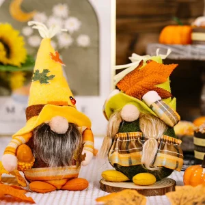New Harvest Festival Decorations Harvest Season Dwarf Ornaments Maple Leaf Old Man Rudolph Doll Faceless Doll