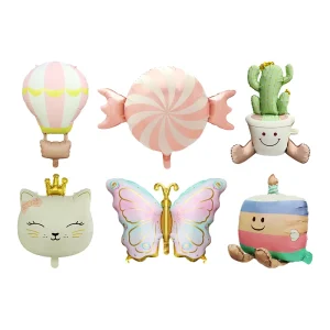 New INS Matte Butterfly Foil Balloons Hot Air Balloon Tulip Potted Cake Bottle for Birthday Party Balloon Decorations Supplies