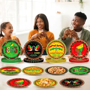 New Juneteenth Christmas Party Supplies Outdoor Paper Tableware Set Decorative Background Theme for Competitive Atmosphere