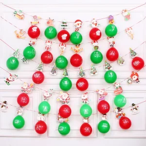 New Merry Christmas Banner Tree Snow Star Leaves Garlands Party String Pull Flags Decoration