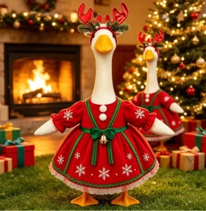 New Product Holiday Porch Goose Clothing Lawn Goose Christmas Holiday Decoration