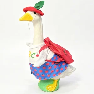 New School Season Porch Goose Clothing Set 23 inch Large White Goose Festival Decoration