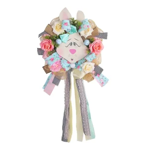 New Spring Easter Egg Themed Bunny Swag Front Door Hanging Decoration Christmas Garlands & Wreaths Home Decor