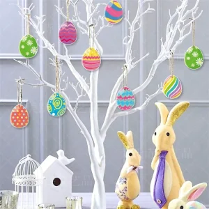 New Style 8 Piece Pack Easter Eggs Hanging Cartoon Rabbit Party Tag Decoration
