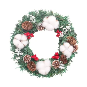 New Style Christmas Wreath 30cm Realistic Handmade Display for Window Hanging Festive Decoration for Christmas
