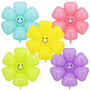 New Style Ins Macaron Color Smiley Daisy Balloons Promotional Gifts Kids Birthday Decorations Foil Balloons