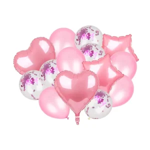 New Style Pearlescent Pink Confetti Latex Balloon Set Shiny Decorations for Birthday & Wedding Backdrops Party Supplies