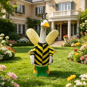 New Style Porch Big White Goose Cosplayer Bee Costume and Props
