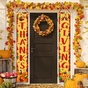 New Thanksgiving Circle Porch Hanging Banner Door Flag Holiday Party Outdoor China Lighting Decoration