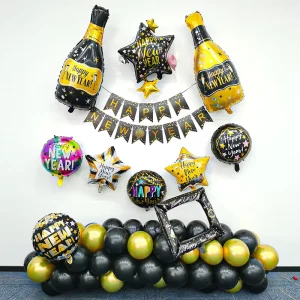 New Trending 18 Inch Star Shape Happy New Year Foil Balloon Holiday Bar Home Shop Decor Party Decoration Supplies