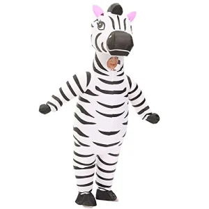 New Unisex Animal Zebra Inflatable Cartoon Mascot Costume Funny Halloween Festival Adult Party Polyester Material Fan Battery