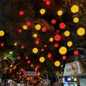 New Waterproof IP65 Outdoor Festoon Festive Christmas Decorations LED String Light Warm White Metal Ball Lamp