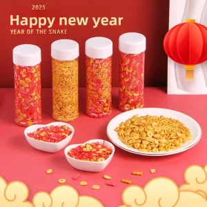 New Year Cake Decor Sugar Sprinkles Gold Ingot Copper Coin Candy Gift Bag Guangdong Model Thanksgiving Father’s Day Baking