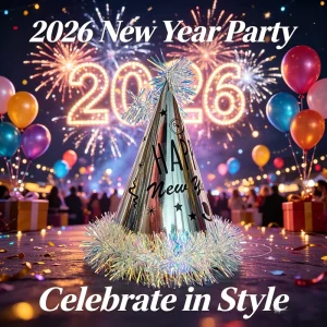 New Year & Christmas Cartoon Paper Small Party Hat Photo Props & Wishes CHMH
