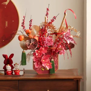 New Year Decor Artificial Flower Gift Chinese New Year Tree Decoration for Lunar New Year Wall Decoration