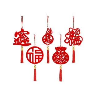 New Year Decoration Felt Hanging Knots Chinese Festival Party Decoration Tassels for Spring Red Event & Party Supplies