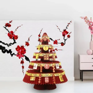 New Year Design Thick Paper DIY Honeycomb Christmas Tree Chinese Home Party Decorations Supplies Home Decor