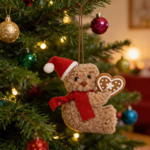 New Year Gift Brown Cartoon Red Hat Bear for Boys and Girls
