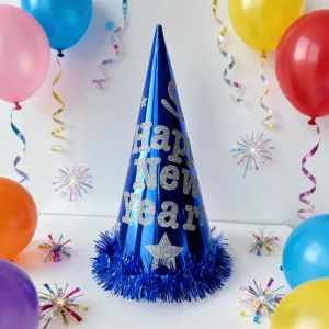 New Year Hat Party Headwear Children’s New Year Rain Paper Cap with Pointed Brim for Party Event Decorations