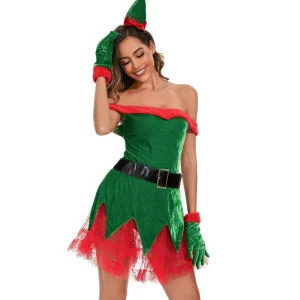 New Year Ladies Sexy Christmas Dress Sexy Christmas Dress Festive Christmas Dress Stage Costume Uniform