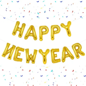 New Year Letter Gold Black Aluminum Alphabet Balloons New Year Eve Countdown Home Wall Backdrop Party Decor Supplies
