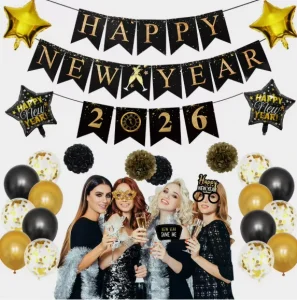 New Year Party Decoration Set Happy New Year Balloon Suit for Festive Celebration Props