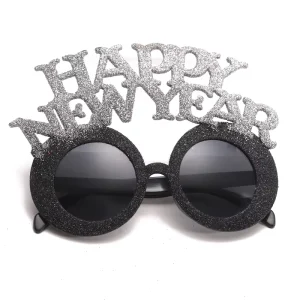New Year Party Supplies Silver Gold Children Photo Props Happy New Year Glasses for Party Decoration
