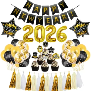 New Year Set Happy New Year Latex Balloons Party Decoration Set