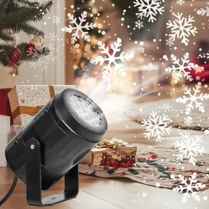 New Year Snowflake LED IP44 Outdoor USB Dimmable Rotating Projection Lamp Christmas Holiday Bar KTV Stage Decorative Atmosphere