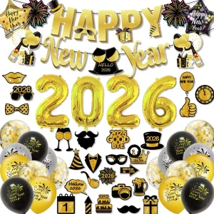 New Year themed Party Decoration New Year’s Eve Banner New Year’s Countdown Photo Props Balloon Sets