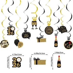 New Year’s Day Party Supplies Decoration With Happy New Year Banner Foil Latex Balloons Paper Garland Decoration Kids