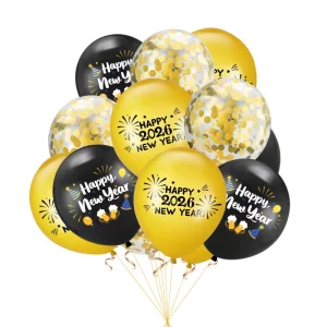 New Year’s Party Latex Balloons Happy New Year Party Decorations New Year’s Day Holiday Decoration Supplies