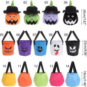 Newest Halloween LED Candy Baskets Horror Trick or Treat Light up Glowing Bucket for Pumpkin Party Decoration