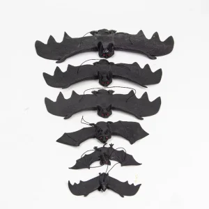 Nicro Factory Price Realistic TPR Soft Rubber Hanging Black Flying Bat Halloween Party Supplies Scary Haunted House Decoration