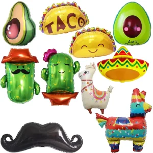 Nicro High Quality Mexican Fiesta Theme Party Decor Giant Cactus Llama Pattern Brazil Carnival Supplies Cinco De Mayo Balloons
