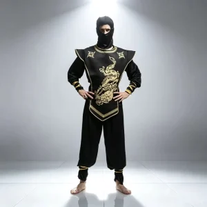 Ninja Cosplay Death God Costume Hooded Jumpsuit PET Material Digital Printing