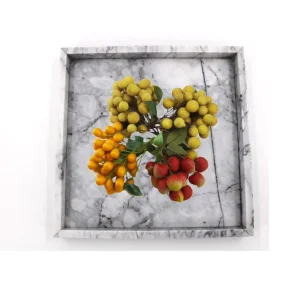 Nordic Art Deco Marble Square Decorative Tray for Home Table Display of Dessert Fruit Other Dainties Handicraft