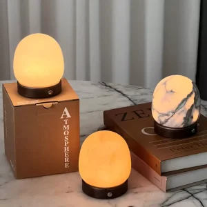 Nordic Luxury Spanish Marble Alabaster Rechargeable Desk Lamp Bedroom Bedside Lamp Creative Home Lamp Study Decoration Lamp