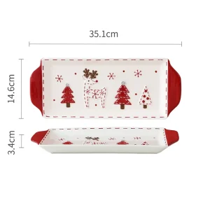 Nordic Santa Claus Christmas Tree Plate Creative Dining Tableware for Dessert Dim Sum Other Mealtimes