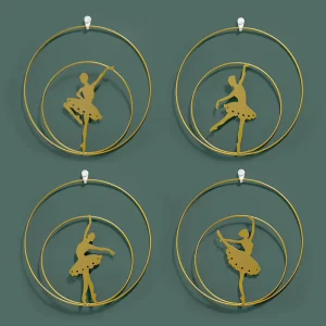 Nordic Style Wrought Iron Ballet Dance Girl Hanging Art Paintings Luxury Wall Decorations for Home Living Room