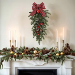 North America Style Christmas Decorations Artificial Decorative Plants Christmas Garland Wreath for Door Window Home DecorFlower