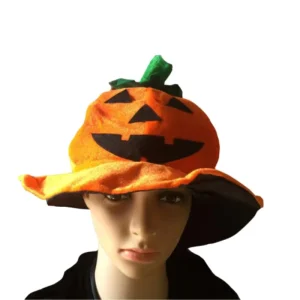 Novel Carnival Cosplay Stage Performance Adult Holiday Party Fancy Show Costume Accessory Velvet Pumpkin Hat