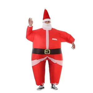 Novelty Christmas Santa Claus Gingerbread Man Cartoon Costume Cosplay Stage Inflatable Polyester Suit Model 005