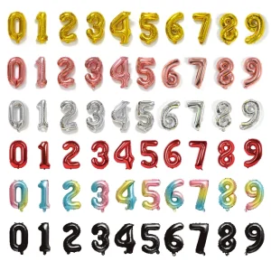 Number Balloon Set on Bluk for Party Supplies Birthday Decoration Colorful 0-9 Digit Globos