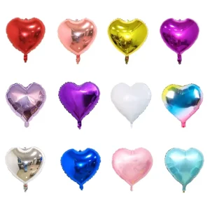 ODM Custom Glitter Heart Shape Glossy Inflation Foil Balloon Single Party Decoration Happy Birthday Balloon
