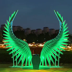OEM Decor LED 3D Motif Light Waterproof Gesture Sensing Mall Wedding Festival Decor Big Angel Wings