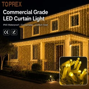 OEM Factory Direct 10m 100LED Waterfall Curtain Light LED String Light for Commercial Christmas New Year Mall Building Decor